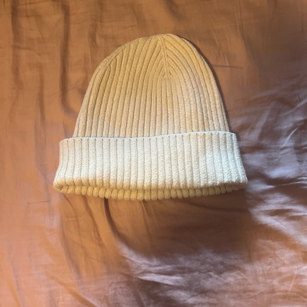 Universal Thread Women's Ribbed Cream beanie - Picture 2 of 2
